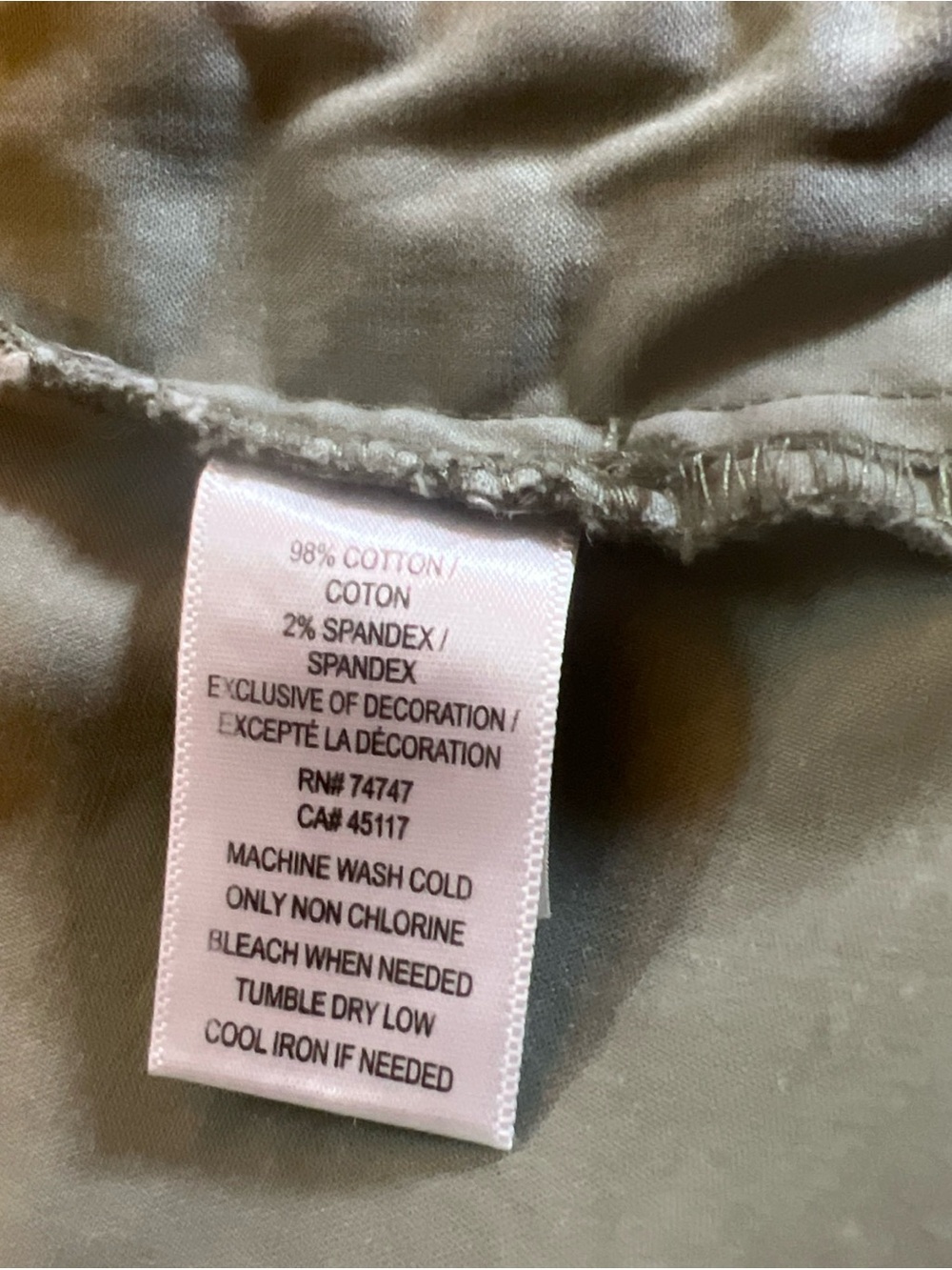 Natural Reflections Utility Jacket Olive Green Aztec Design 98% Cotton Women 2X - Picture 5 of 12
